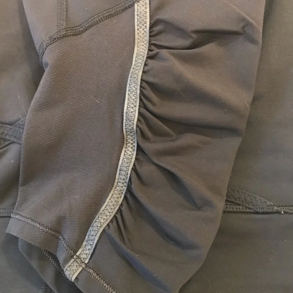 Lululemon Run For Your Life Crop Ruched Knee Leggings Black